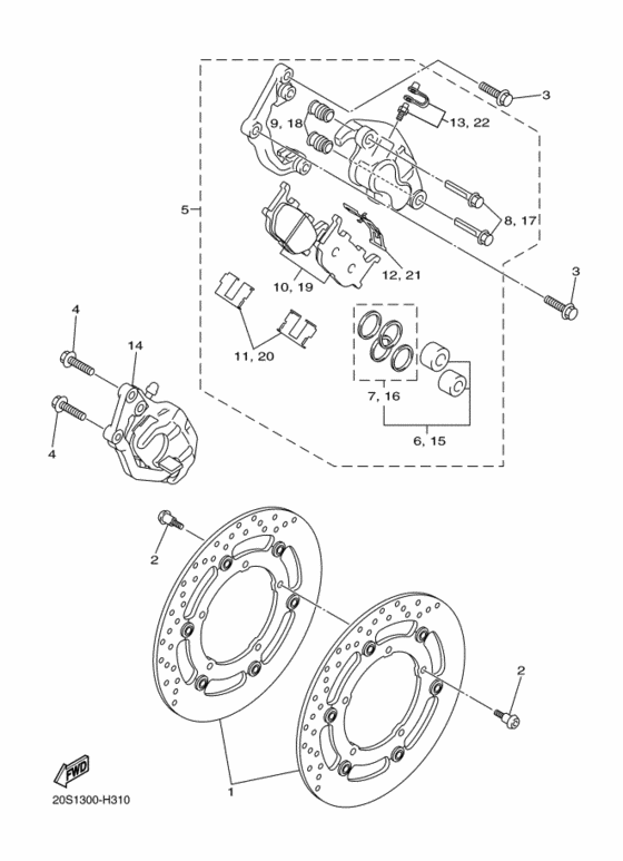 FZ6RY Передний суппорт