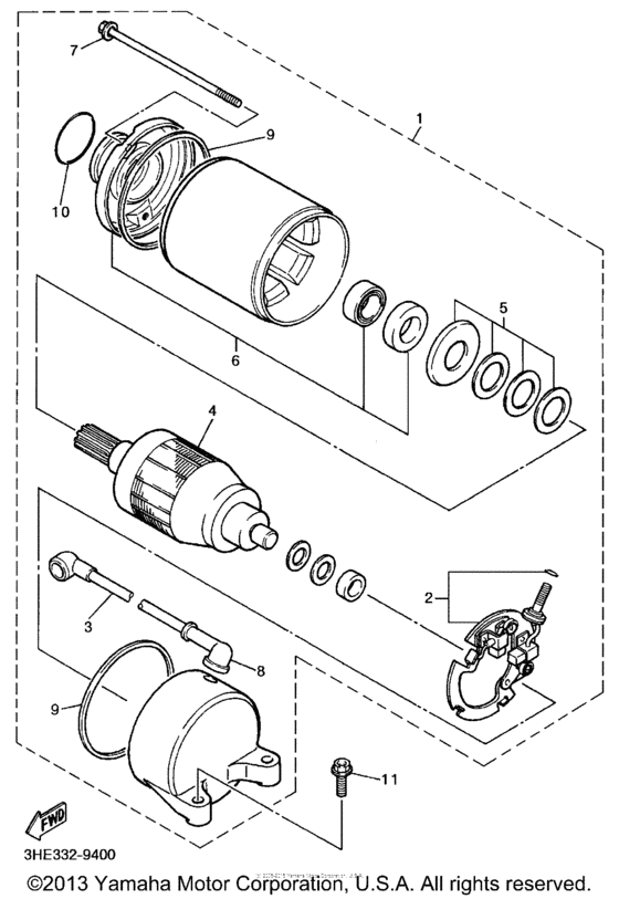 YZF600RH Стартер