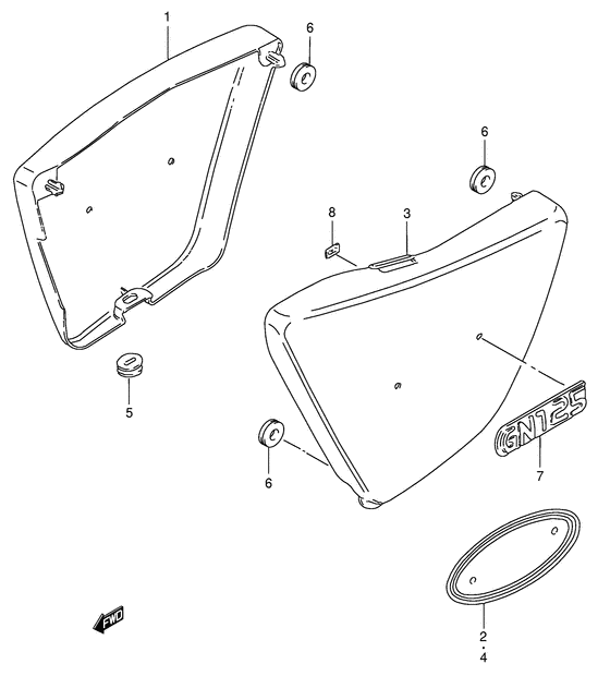 GN125 Обтекатель задний