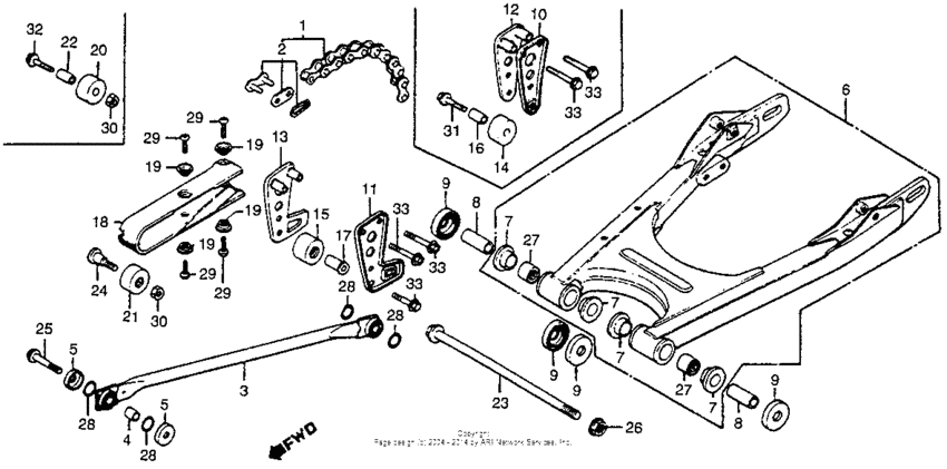 Swingarm + drive chain 78-79