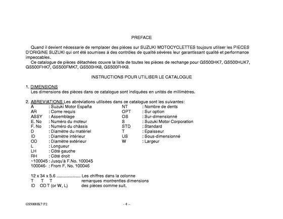 GS500 Catalog preface