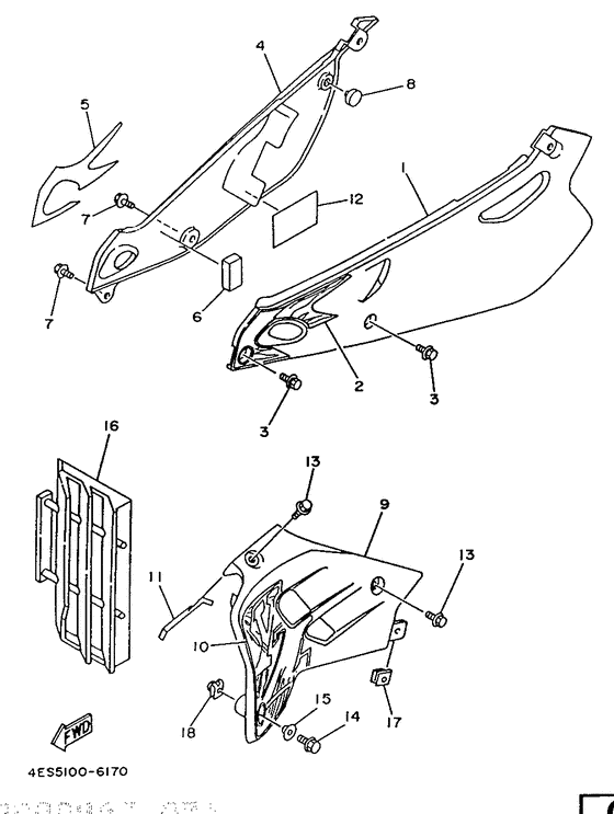 YZ80 Боковые обтекатели