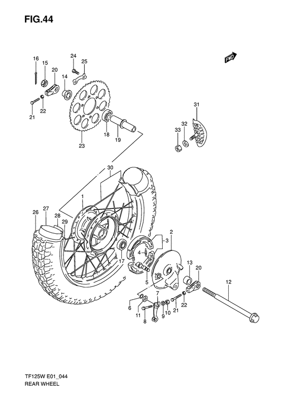 Rear wheel complete assy