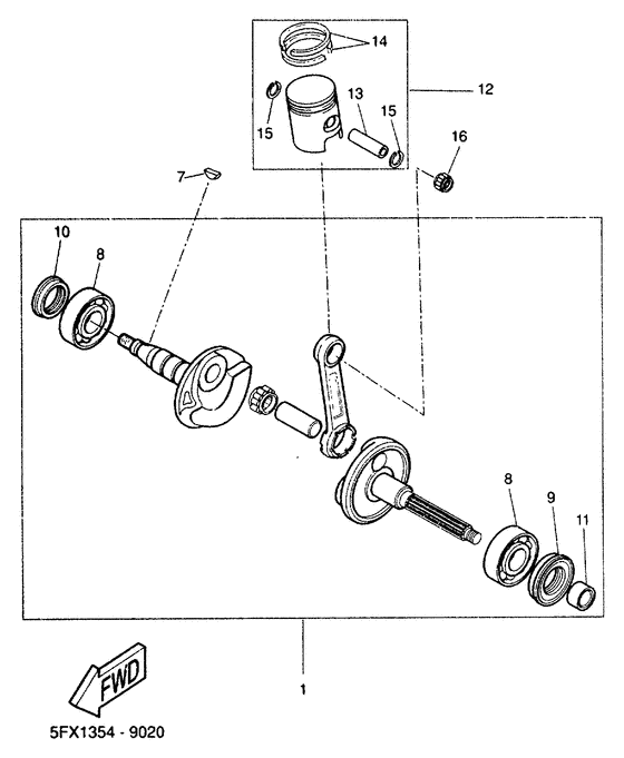 Vilebrequin piston