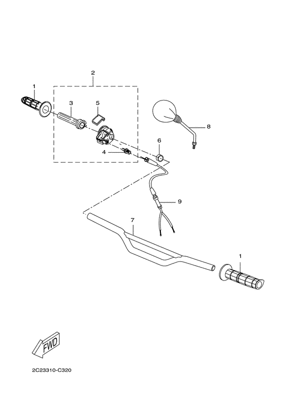 Steering handle & cable