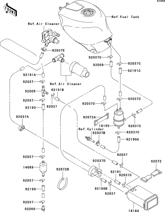 ZX750 Испарительная система топлива