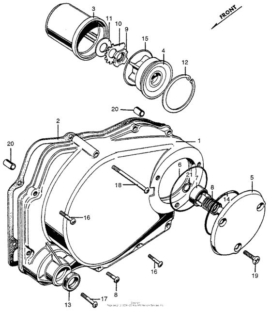Right crankcase cover + oilfilter