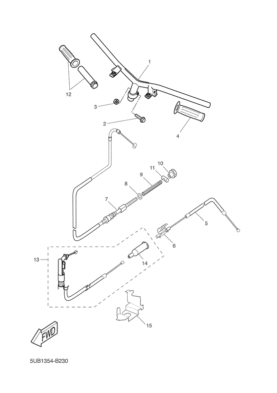 YH50 Steering handle & cable