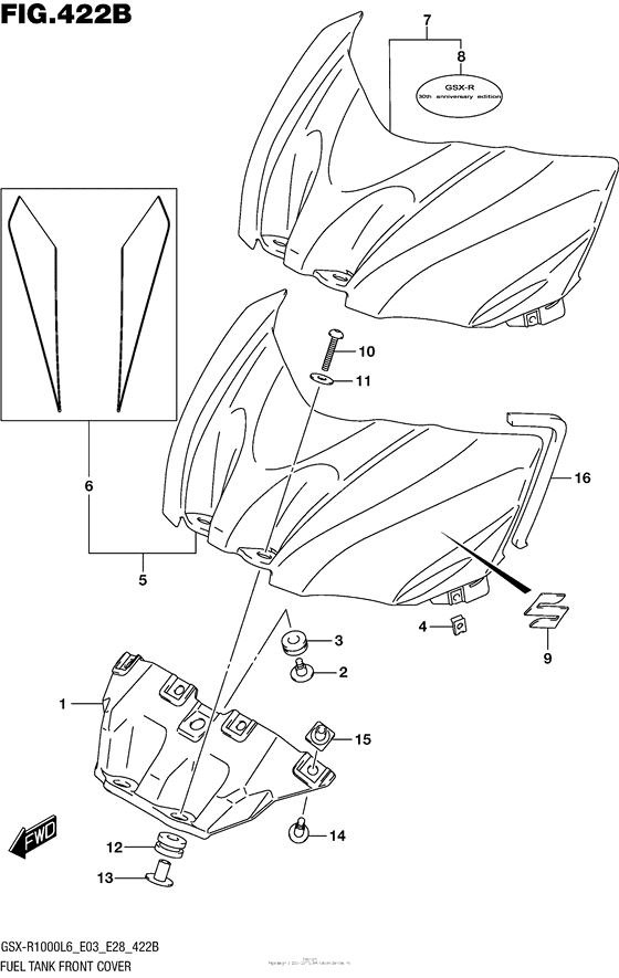 Fuel Tank Front Cover (Gsx-R1000L6 E28)
