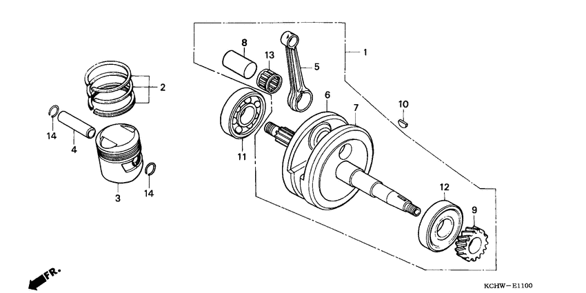 Crankshaft/piston