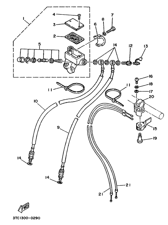 TZ250 Главный тормозной цилиндр