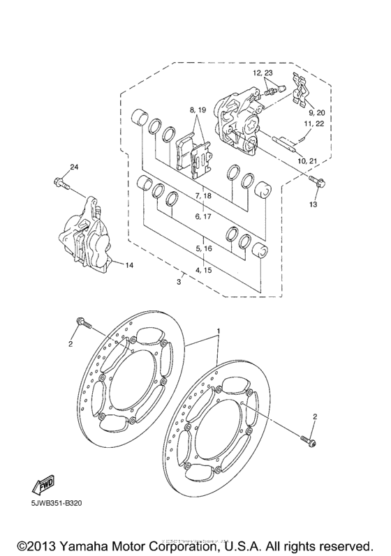 FJR1300S Передний суппорт