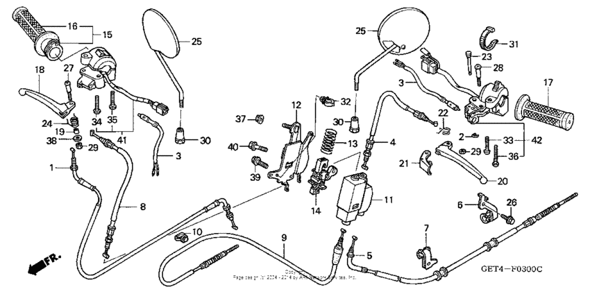Handle lever + switch + cable