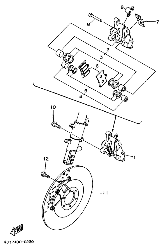 Front brake. caliper