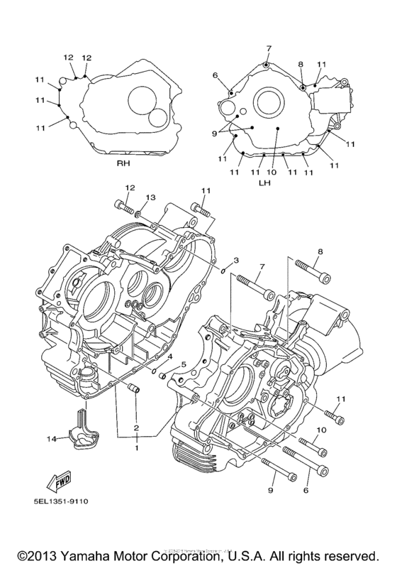 XVS11V Картер двигателя