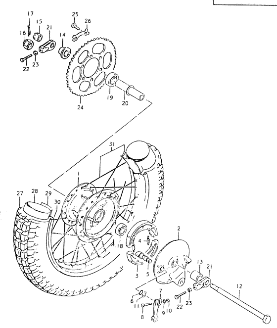 Rear wheel complete assy
