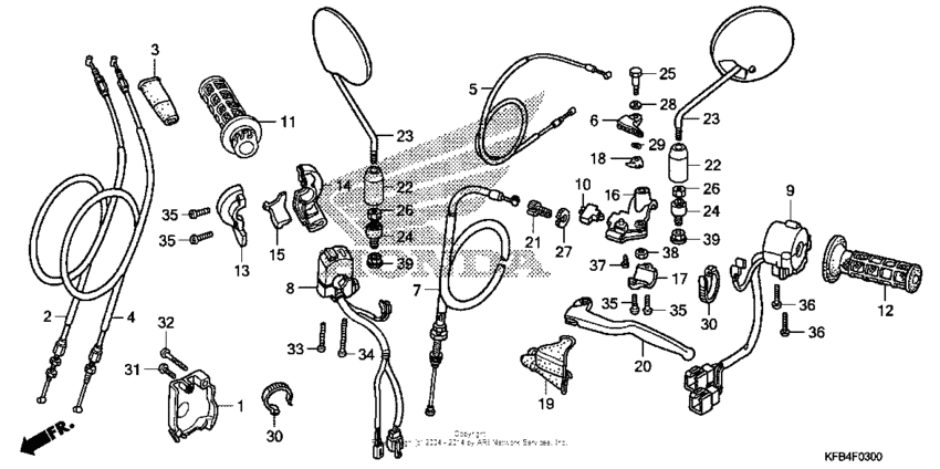 Handle lever + switch + cable