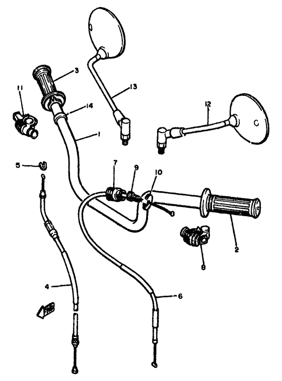 Handlebar. cable