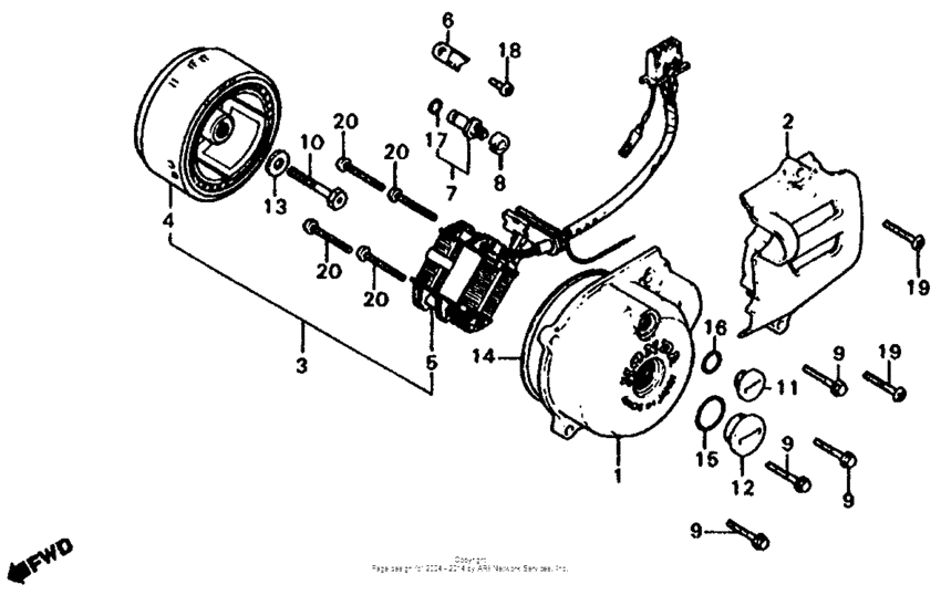 Left crankcase cover + alternator