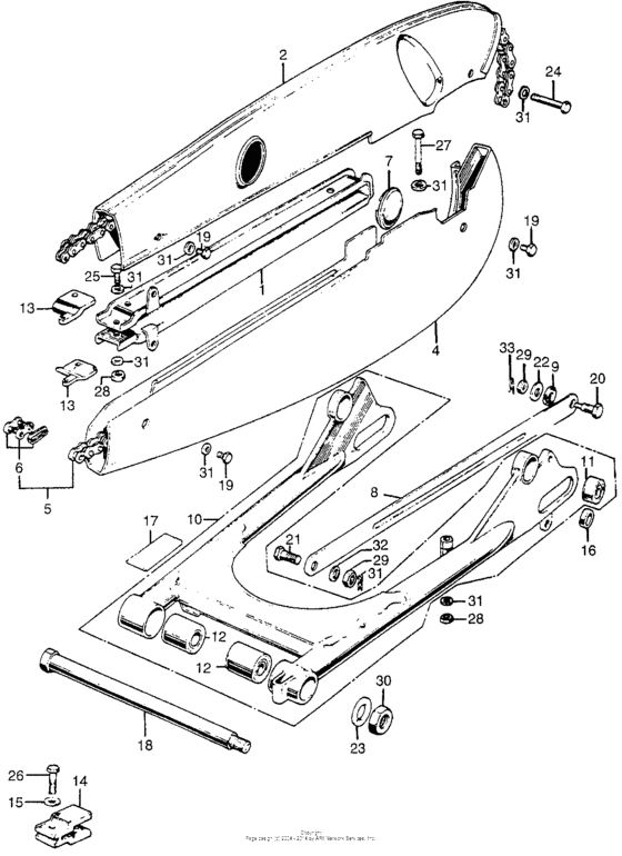 Ca175 chain case + swingarm