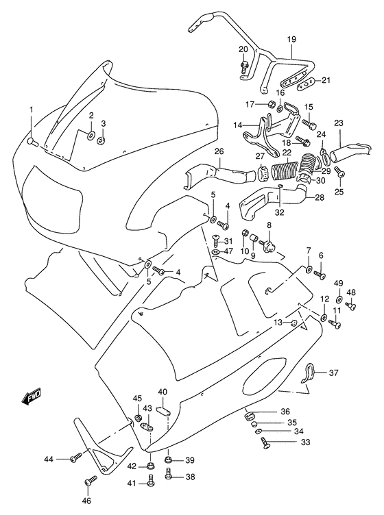 Cowling fitting set