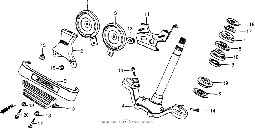 Vt500c steering stem 85-86