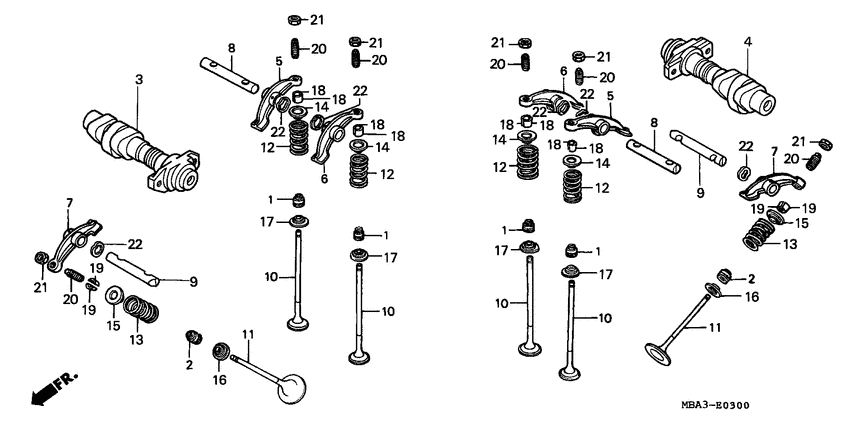 VT750C Распред вал / клапана