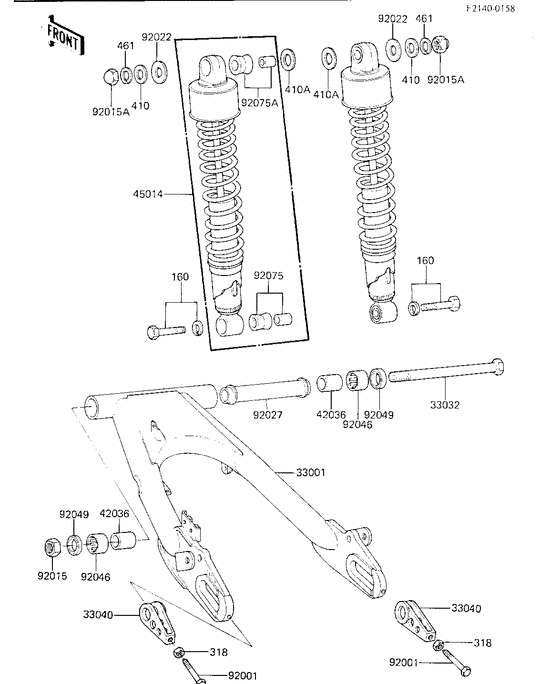 Swing arm/shock absorbers