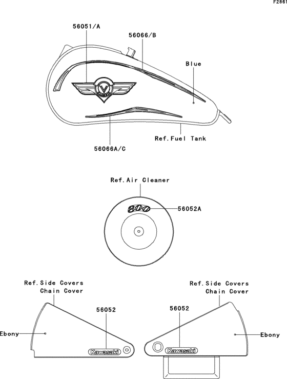 VN800 Наклейки (синие)