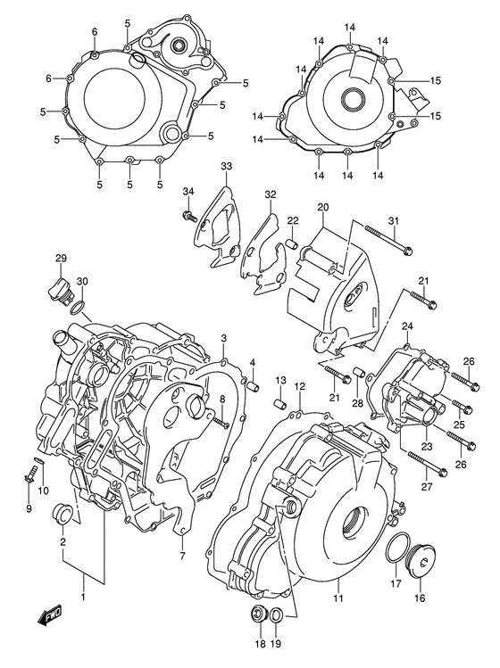 Crankcase cover ass`y  (v