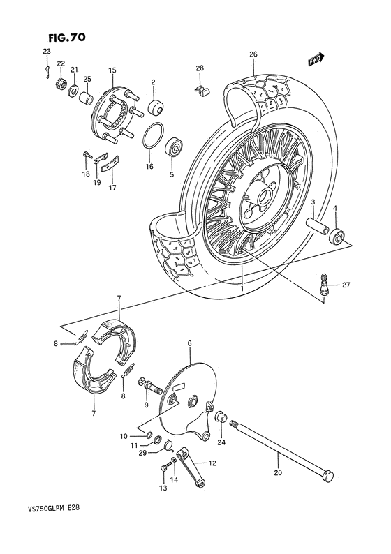 Rear wheel complete assy