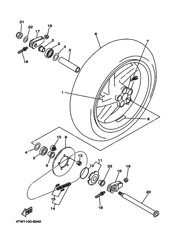 Rear wheel complete assy