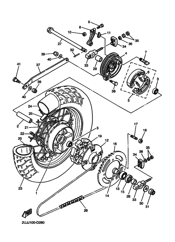 Rear wheel complete assy