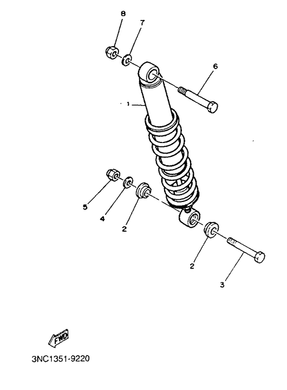 TDR125 Задняя подвеска