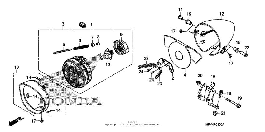 VT1300CR (ABS) Фара
