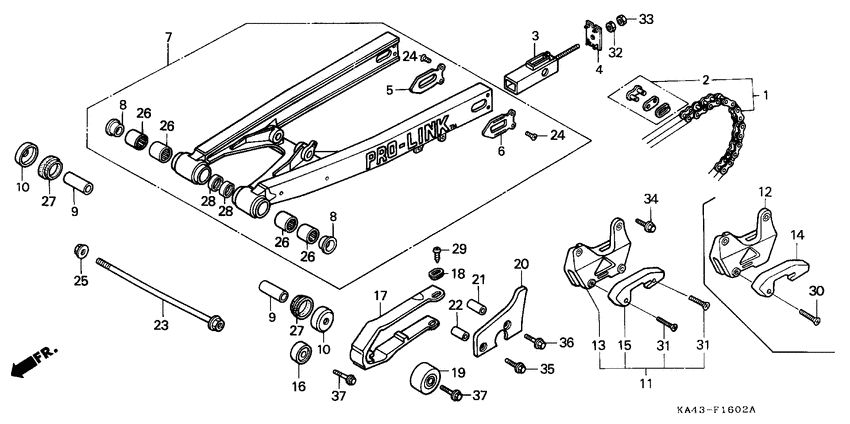 Rear fork/drive chain