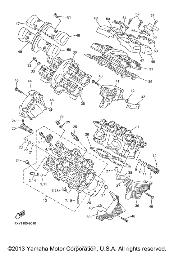 XVZ1300TFSRC Головка цилиндров