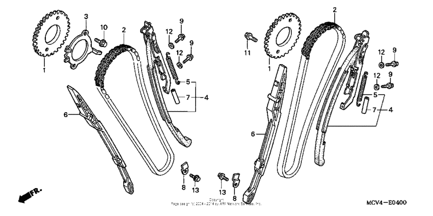 VTX1800R Cam chain + tensioner