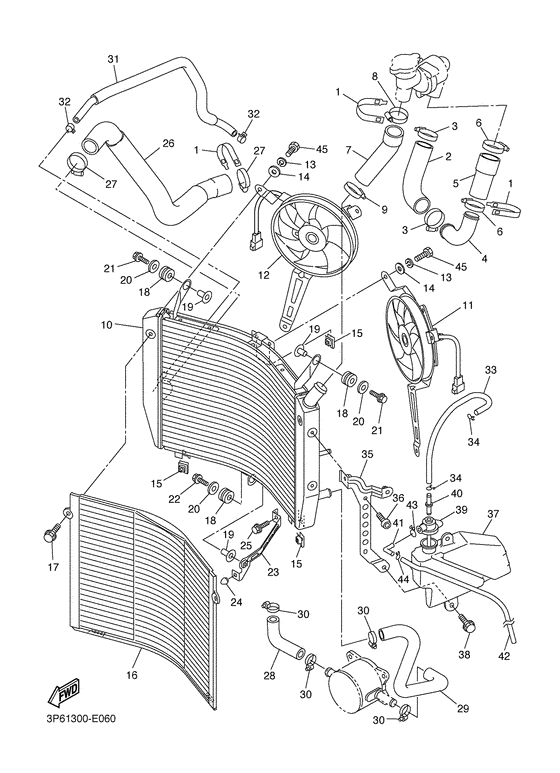 FJR1300A Radiator & hose