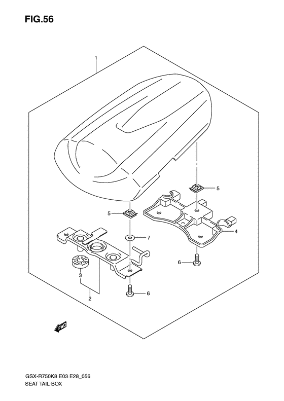 GSX-R750 Seat tail box