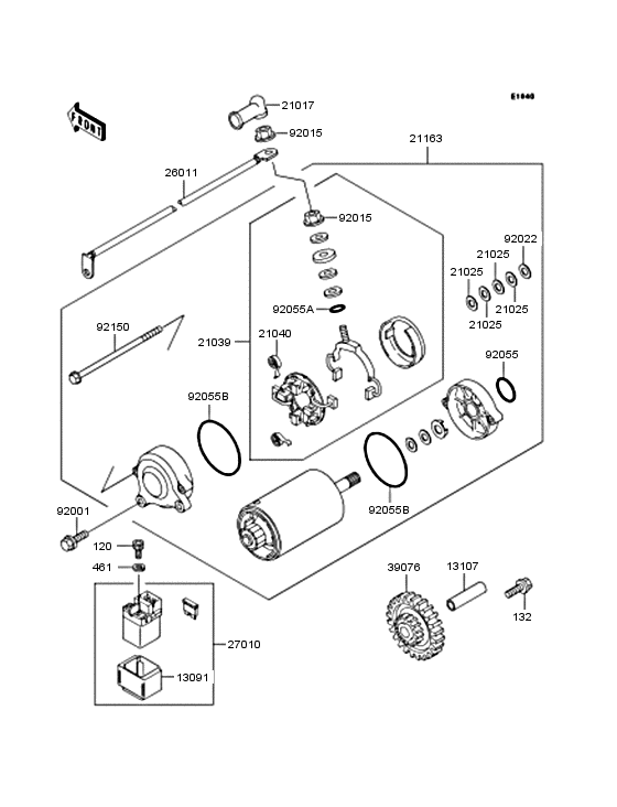 ZR1100 Starter motor / starter clutch