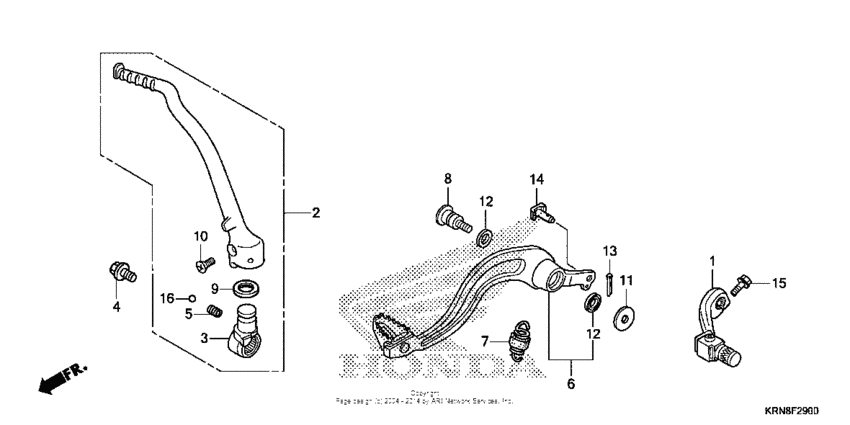Pedal + kick starter arm