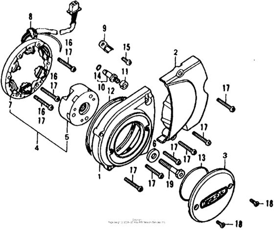 Left crankcase cover + alternator
