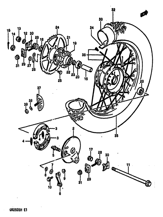 Rear wheel complete assy