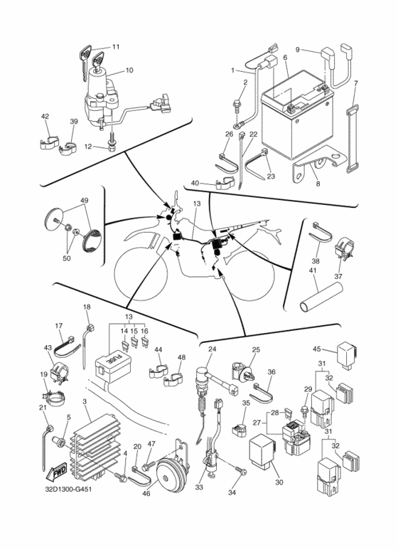 WR250R Equipo electrico