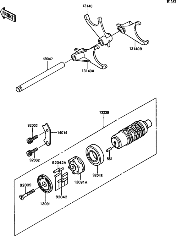 ZX1100 Change drum / shift fork