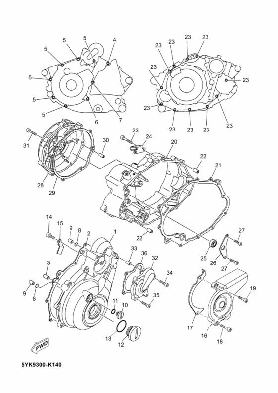 Crankcase cover ass`y  (v