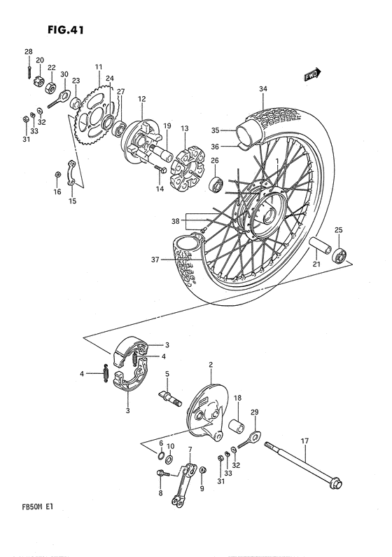 Rear wheel complete assy