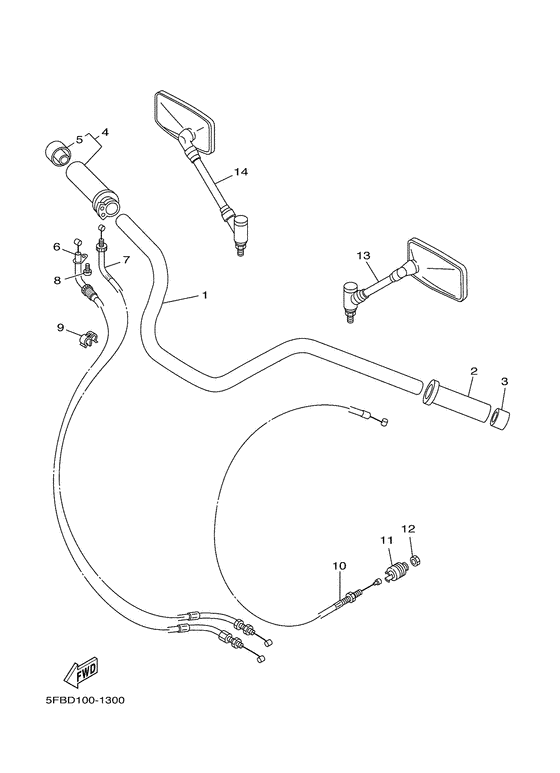 Steering handle. cable