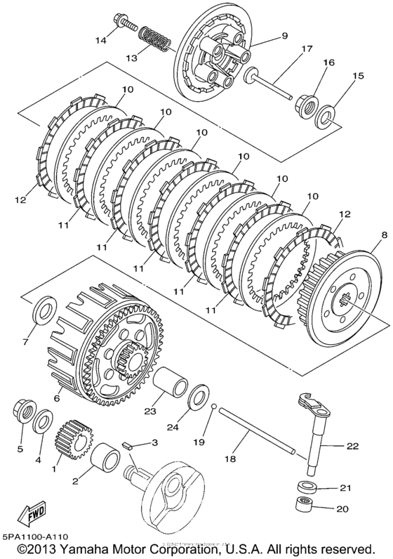 YZ85P Сцепление